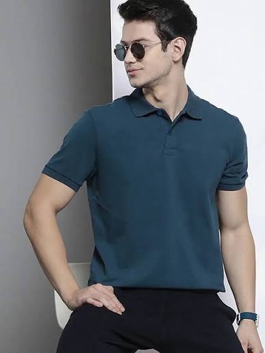 Teal Depth Pique Polo Top