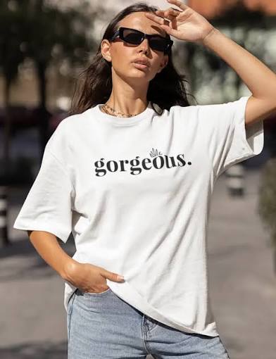White Gorgeous Slogan Oversized Top